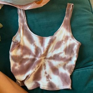 pacsun cotton ribbed tie dye tank top